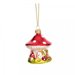 Klaasist k&auml;sit&ouml;&ouml; j&otilde;ulukaunistus &oslash; 6cm Mushroom House - Sass & Belle