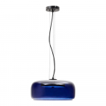 Tumesinine LED-rippvalgusti klaasist varjuga &oslash; 38 cm Reig - Kave Home