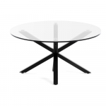 Must &uuml;mmargune diivanilaud klaasist pealispinnaga &oslash; 82 cm Argo - Kave Home