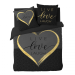 Must puuvillane voodipesu kahekohalisele voodile 200x200 cm Crazy Love - douceur d'int&eacute;rieur