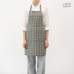 Linane p&otilde;ll Forest Green Gingham - Linen Tales