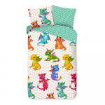 Puuvillane laste pikendatud voodipesu &uuml;heinimesevoodile 140x220 cm Dragons - Good Morning