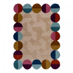 Beež k&auml;sitsi kootud villane vaip 160x230 cm Mia Textured Scallop - Flair Rugs