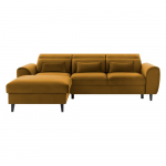 Kollane sametist lahtik&auml;iv/sahtliga nurgadiivan (vasak nurk/lamamisosaga) Foble &ndash; ELTAP