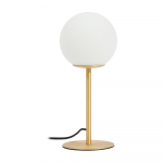 Valge/kuldne laualamp klaasist varjuga (k&otilde;rgus 35 cm) Brisia - Kave Home