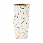 Valge/kuldne keraamiline vaas (k&otilde;rgus 25 cm) Adore - Mauro Ferretti