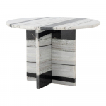 Mustvalge marmorist &uuml;mmargune diivanilaud &oslash; 61 cm Rosito - Bloomingville