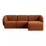 Terrakottapunane sametist nurgadiivan (parem nurk) Lani - Makamii