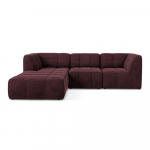 Burgundiapunane sametist nurgadiivan (vasak nurk) Aloha - Makamii