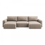 Beež &scaron;enillist nurgadiivanvoodi koos panipaigaga (U-kujuline) Kona - Makamii