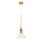 Kuldse v&auml;rvi metallist ripplamp klaasist varjuga, l&auml;bim&otilde;&otilde;duga 25 cm Trieste - Premier Housewares