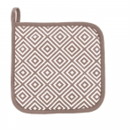 2 pruunist puuvillasest potikinnastest valmistatud komplekt Hexagon Tetris Geo - Tiseco Home Studio