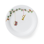 Valge j&otilde;ulumotiiviga portselanist magustoidutaldrik &oslash; 19 cm Hammersh&oslash;i Christmas &ndash; K&auml;hler Design
