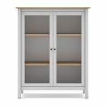 Valge/loomulik m&auml;nni vitriinkapp 90x110 cm Misti - Marckeric