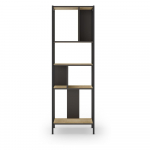 Tamme dekoriga raamaturiiul must-puiduv&auml;rvi 58x175 cm Alabama - Marckeric