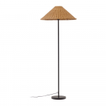 Must-puiduv&auml;rvi rotangist varjuga p&otilde;randalamp (k&otilde;rgus 154 cm) Urania - Kave Home