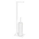 Valge terasest WC-paberi hoidja koos harjaga Hella - Wenko