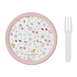 Laste suupistekarp koos kahvliga Flowers & butterflies - Mepal