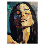 K&auml;sitsi maalitud elementidega maal 70x100 cm Vivian - Styler
