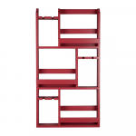 Punane kummipuidust seinale kinnitatav veiniriiul, pudelite arv 12, 80x120x10 cm Myron - Dutchbone