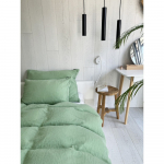 Roheline musliinist voodipesu &uuml;hekohalisele voodile 135x200 cm Plain Muslin - Butter Kings