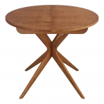 &Uuml;mmargune pikendatav s&ouml;&ouml;gilaud lisaplaadiga, tamme imitatsiooniga, &oslash; 90 cm Jubi &ndash; Ragaba