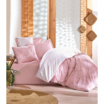 Valge/roosa Renforc&eacute; puuvillast voodipesu &uuml;heinimesevoodile 140x200 cm Soft Geometry - Mila Home Luxury