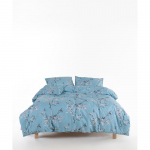 Sinine Renforc&eacute; puuvillast pikendatud voodipesu kaheinimesevoodile 240x220 cm Blue Floral - Mila Home Luxury