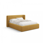 Polsterdatud kaheinimesevoodi, koos panipaiga ja restiga 140x200 cm sinepikollases toonis Jason &ndash; Windsor & Co Sofas