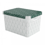 Valge-roheline plastmassist hoiukast kaanega 39,5x29,5x25 cm L - Curver