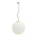 Valge/kuldne ripplamp klaasist varjuga &oslash; 10 cm Brisia - Kave Home