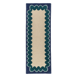 K&auml;sitsi kootud villane jooksja naturaalses v&auml;rvitoonis/rohekassinises v&auml;rvitoonis 80x230 cm Wiggle Wool - Flair Rugs