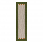 Roheline/naturaalne k&auml;sitsi kootud villane jooksja 60x230 cm Apex Border Wool - Flair Rugs