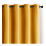 Kollane sametist dimout-kardin 140 &times; 245 cm Eyelets &ndash; Restilo