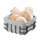 Musta ja halli v&auml;rvi leivakorv tekstiilvoodriga , 19 x 19 cm - Hendi