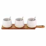 Valged serveerimiskausid 3 tk komplektis, valmistatud kivitehnikast Host - Ladelle