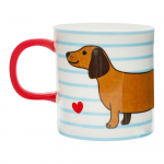 Sinakaspruun portselanist kruus 300 ml Sausage Dog - Sass & Belle