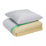 Beež-mitmev&auml;rviline laiendatud puuvillane &uuml;heinimesevoodipesu 140x220 cm Block - H&uuml;bsch