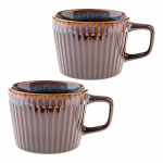 Sinakaspruunid cappuccino tassid komplektis (2 tk, 190 ml, kivikeraamika) Tone &ndash; Dakls