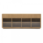 Tammespoonist l&uuml;kandustega vitriinkapp 200x80x40 cm Helvine - Kave Home