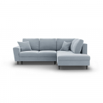 Helesinine sametist panipaigaga nurgadiivanvoodi (parem nurk/"L"-kujuline) Kyoto - Cosmopolitan Design