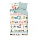 Puuvillane laste pikendatud voodipesu &uuml;heinimesevoodile 140x220 cm Sea - Good Morning