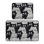 Mustad/hallid vannitoamatid 2 tk komplektis 60x100 cm White Cats - Foutastic