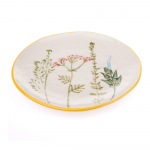 Valge portselanist magustoidutaldrik &oslash; 21 cm Flower Garden - Dakls