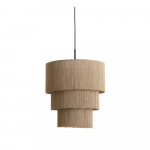 Hallikaspruun ripplamp tekstiilvarjuga &oslash; 10 cm Malaika - Light & Living