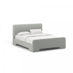Helehall polsterdatud kaheinimesevoodi liistudest raamiga 180x200 cm Eda - Micadoni