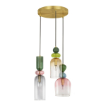 Kuldse v&auml;rvi klaasist ripplamp, l&auml;bim&otilde;&otilde;duga 42 cm Murano - Nova Luce