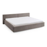 Taupe polsterdatud kaheinimesevoodi panipaigaga ja liistudest raamiga 200x240 cm Cube - Meise M&ouml;bel