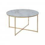 Valge &uuml;mmargune kohvilaud &oslash; 80 cm Alisma - Actona