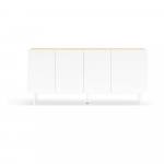 Madal tammedekooriga kummut valge-puiduv&auml;rvi 165x78 cm Arista &ndash; Teulat